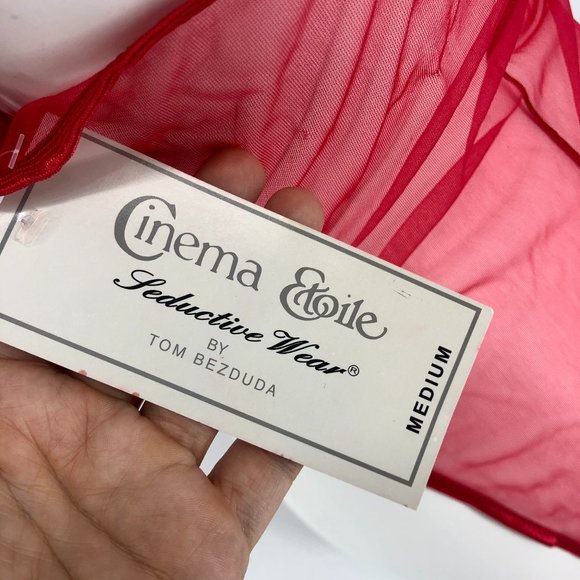 Sexy Red Lacy High Cut Lingerie Bodysuit Medium - Picture 5 of 8